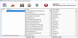 extract email addresses from pdf